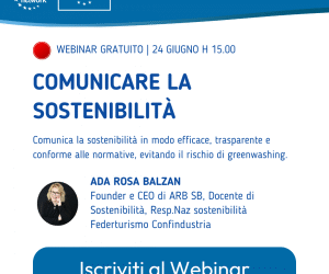 Digitalizzazione e sostenibilità per le PMI. Webinar “Comunicare la Sostenibilità – Comunica la sostenibilità in modo efficace, trasparente e conforme alle normative, evitando il rischio di greenwashing”