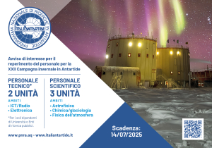 XXII Campagna invernale in Antartide: avviso per il reperimento di figure scientifiche e tecniche