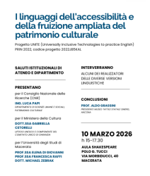 I linguaggi dell’accessibilità e della fruizione ampliata del patrimonio culturale