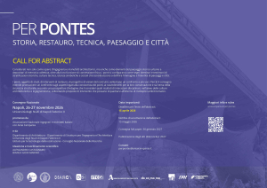 PER PONTES. Storia, restauro, tecnica, paesaggio e città – Call for Abstract